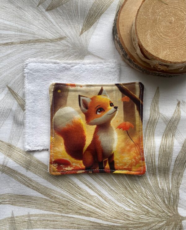 Lot de 4 cotons lavables Renard