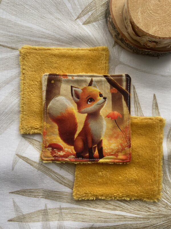 Lot cotons lavables renard orange