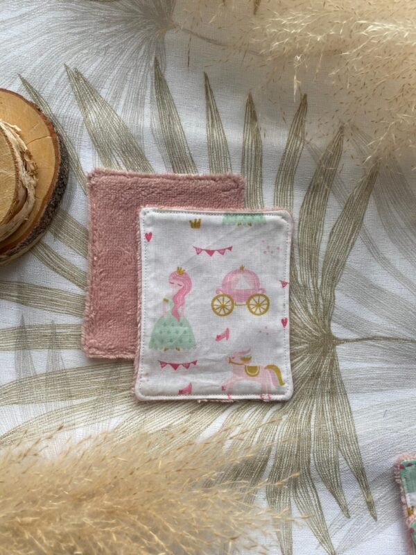 4 cotons lavables princesse