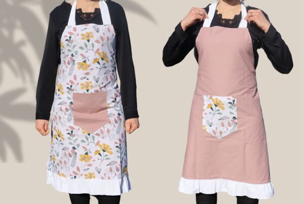 Tablier réversible fleurit