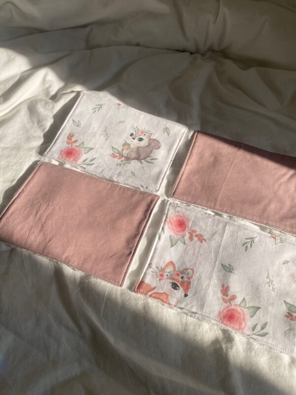 Lot de 4 serviettes lavables animaux