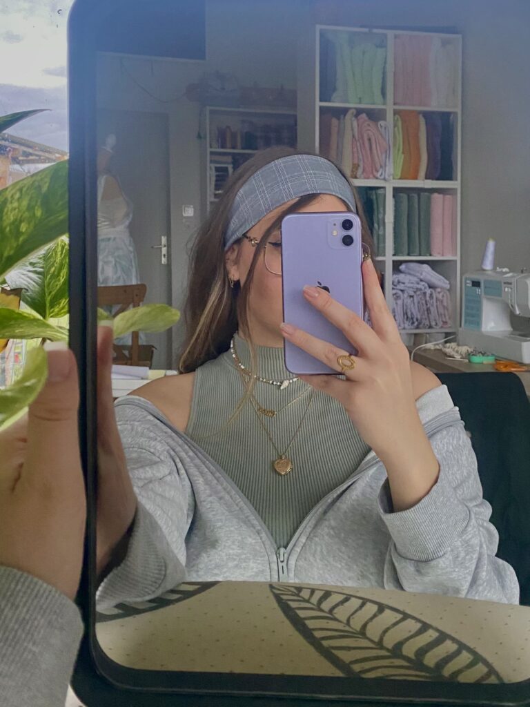 Bandeau pour cheveux à carreau