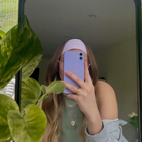 Bandeau pour cheveux vichy rose