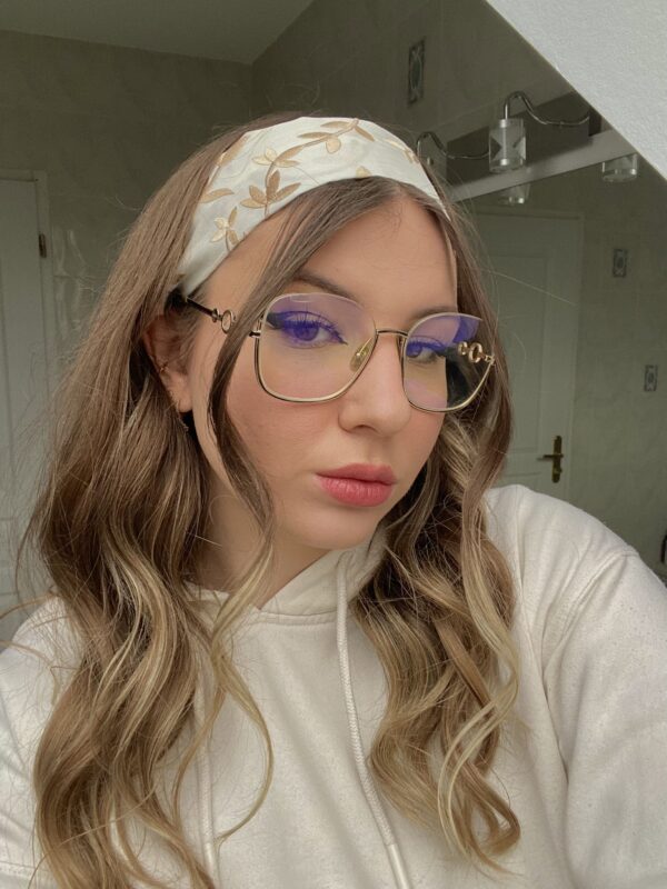 Bandeau pour cheveux blanc et doré