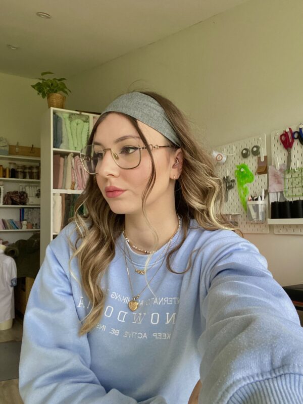 Bandeau pour cheveux artisanal gris