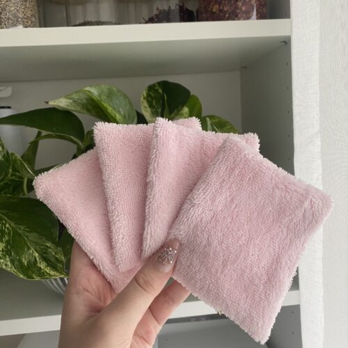 Cotons lavables double face bambou rose
